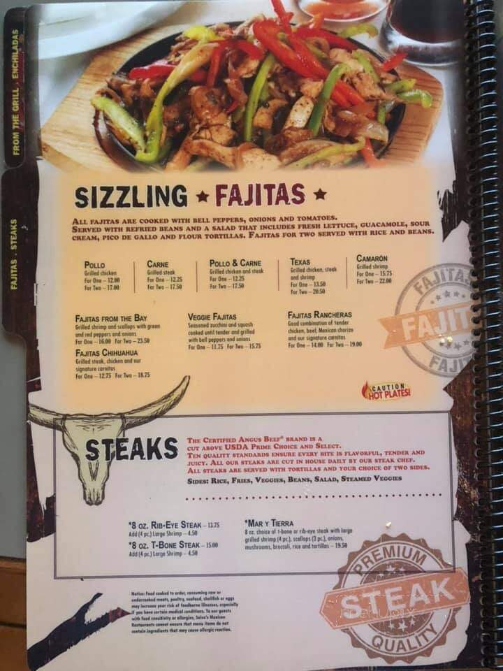 Menu of Salsa's Mexican Cafe in Lusby, MD 20657