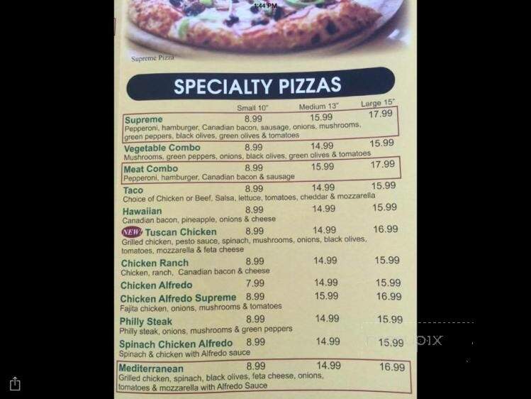 Online Menu of Milano's Family Restaurant, Longview, TX