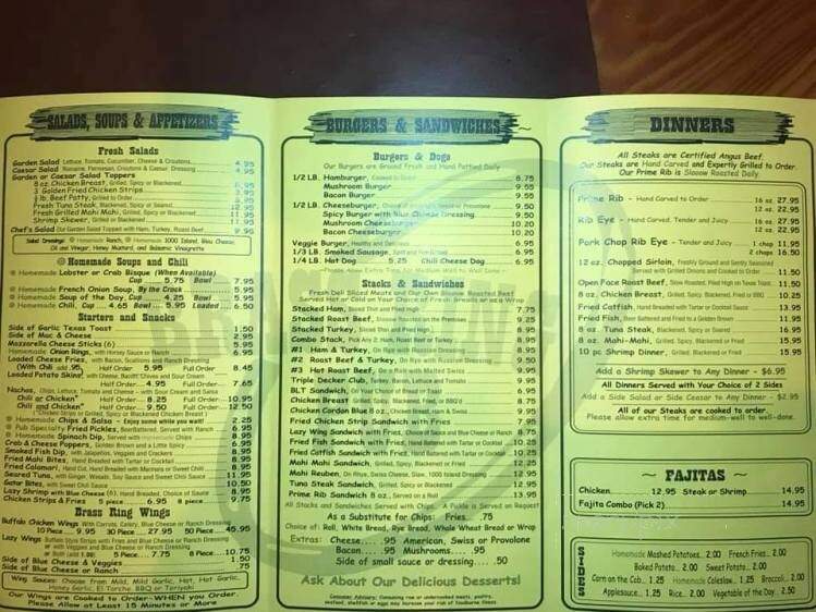 Menu of Brass Ring Pub in Royal Palm Beach, FL 33411