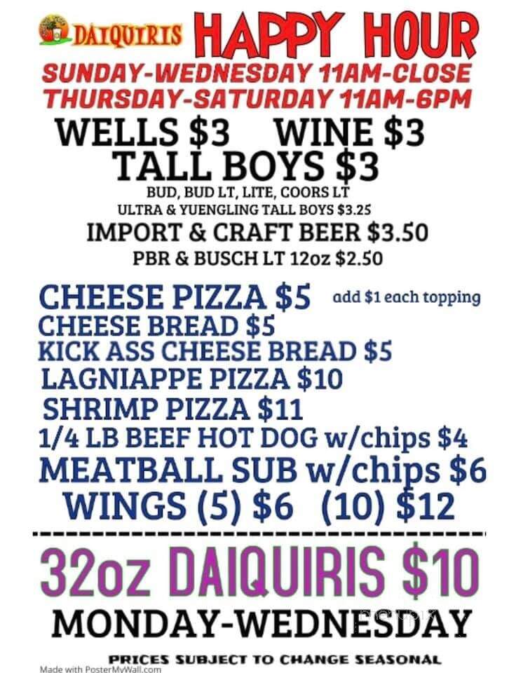 Menu of Island Time Daiquiris in Orange Beach, AL 36561