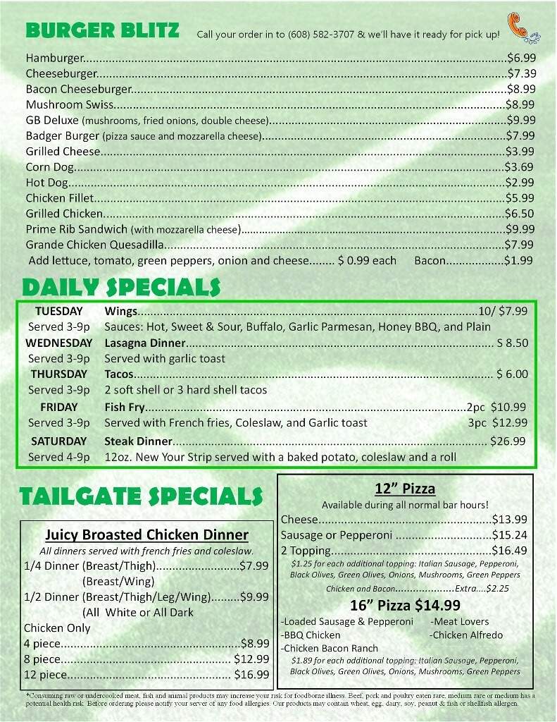 Menu of Champions Riverside Bar & Grill in Galesville, WI 54630