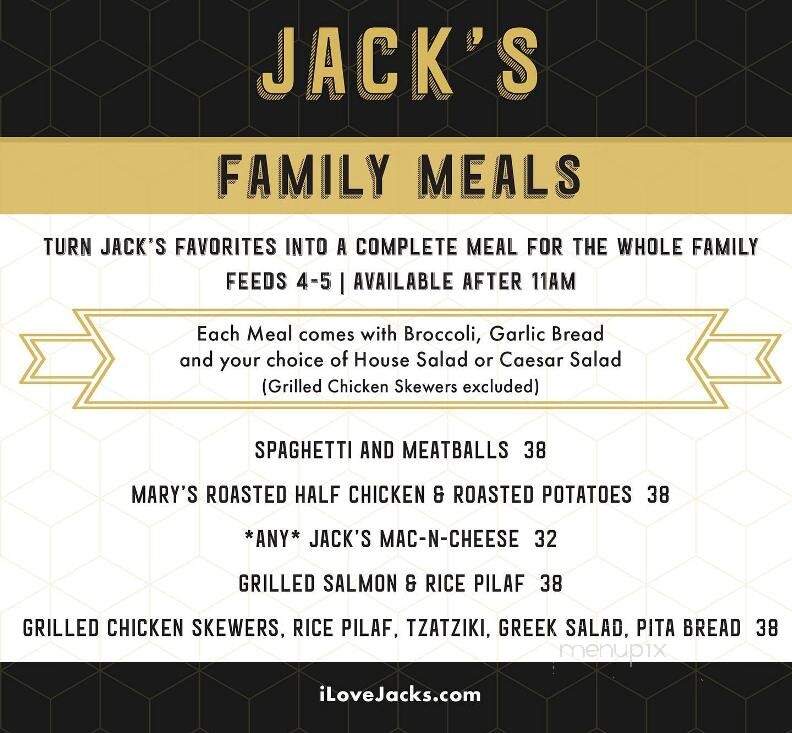 Online Menu of Jack's Restaurant & Bar, Pleasant Hill, CA
