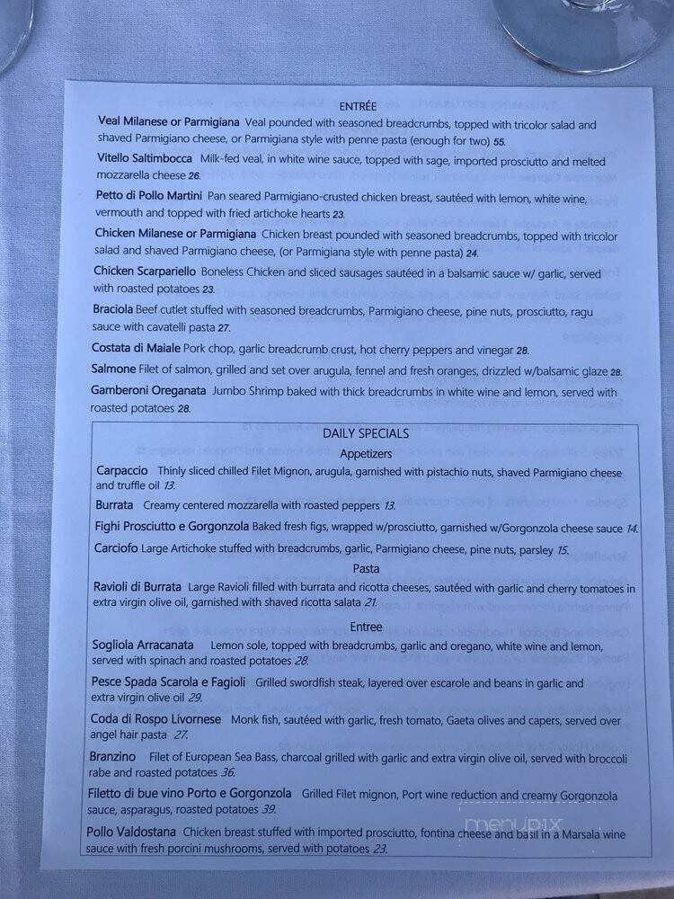 Menu of Taormina Restaurant in Kenilworth, NJ 07033