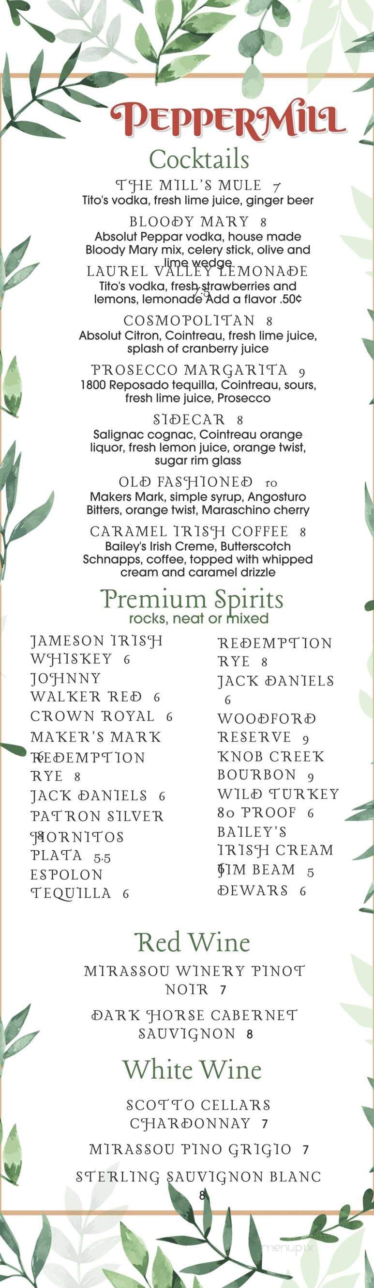 Menu of Peppermill in Irwin, PA 15642