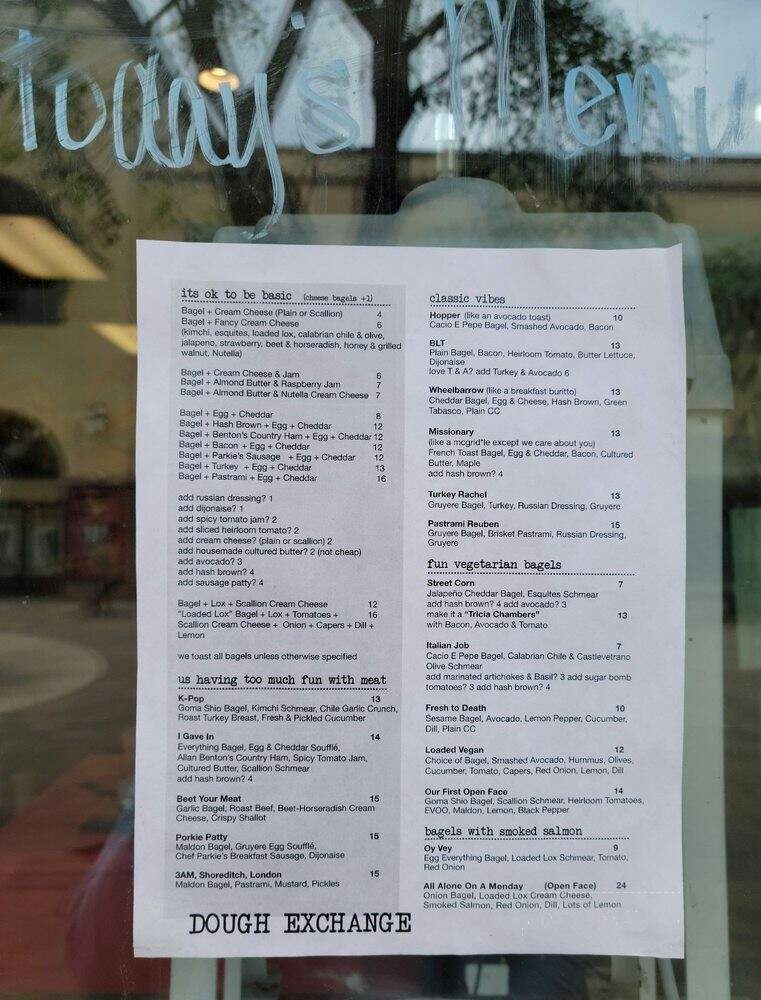 Menu of Dough Exchange in Santa Ana, CA 92701
