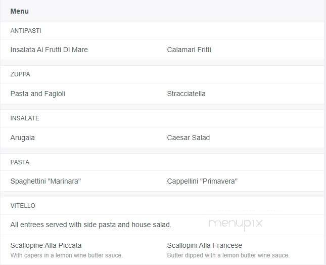Menu of Tiramisu Restaurante in Elmwood Park, NJ 07407