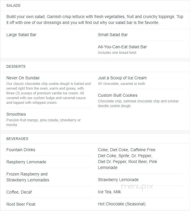 Menu of Pasta Factory in St UT 84770