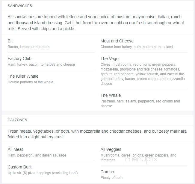 Menu of Pasta Factory in St UT 84770