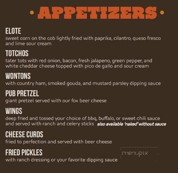 Menu of Gallant Fox Brewing in Louisville, KY 40206