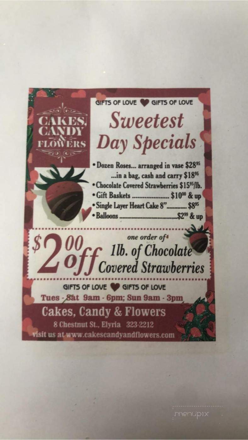 Online Menu of Cakes Candy & Flowers, Elyria, OH