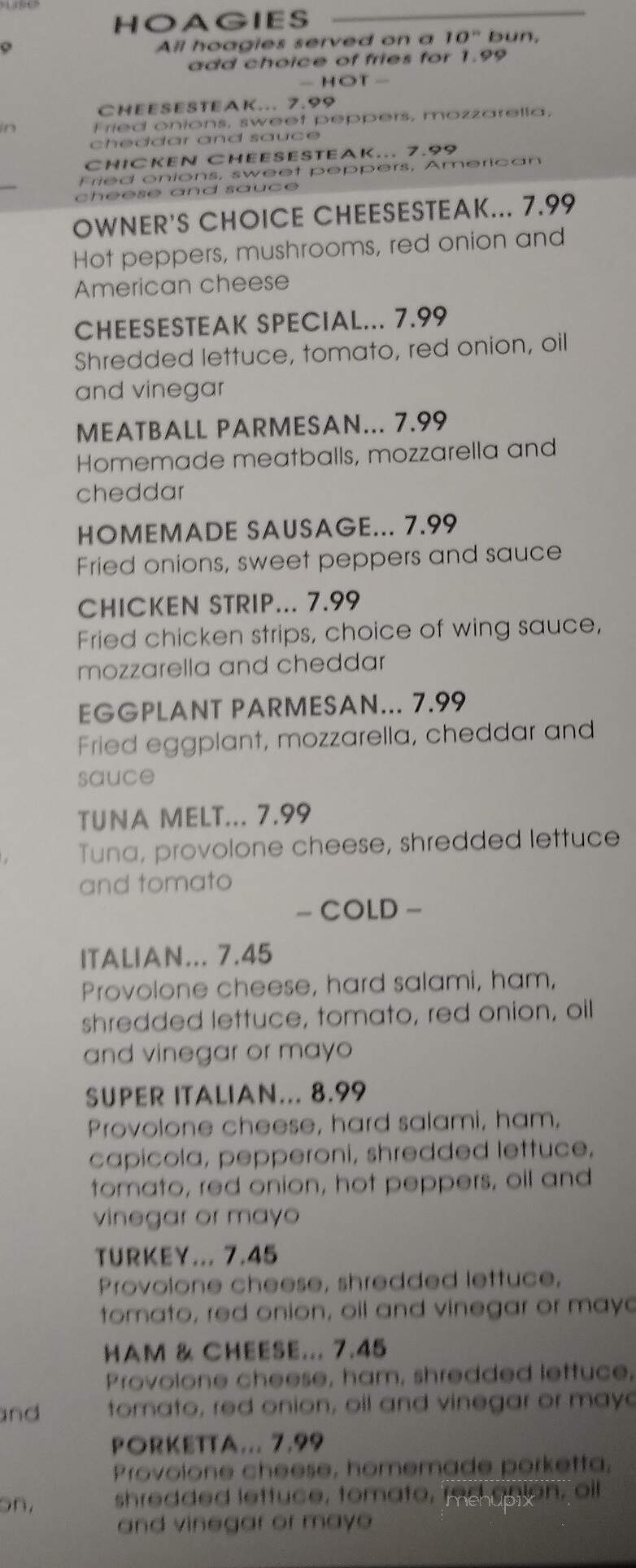 Menu of III Guys Pizzeria & Restaurant in Dallas, PA 18612