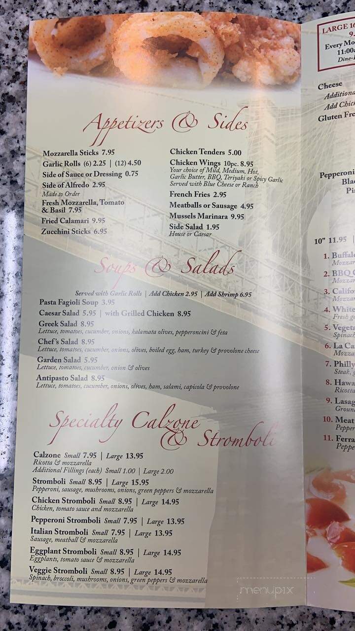 Menu of Ferrara Pizza & Pasta in Burlington, NC 27215