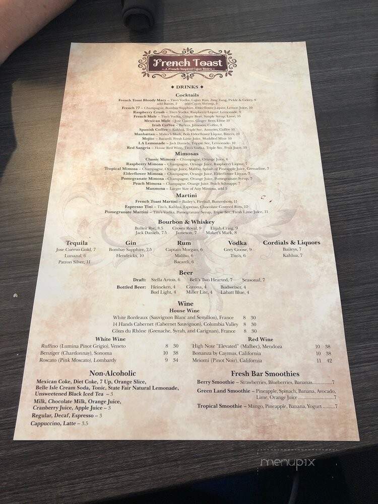 Menu of French Toast Bistro in Canton, MI 48135