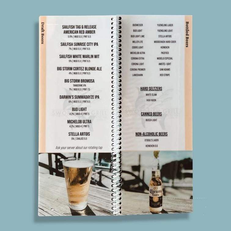 Menu of Swordfish Grill in Cortez, FL 34215