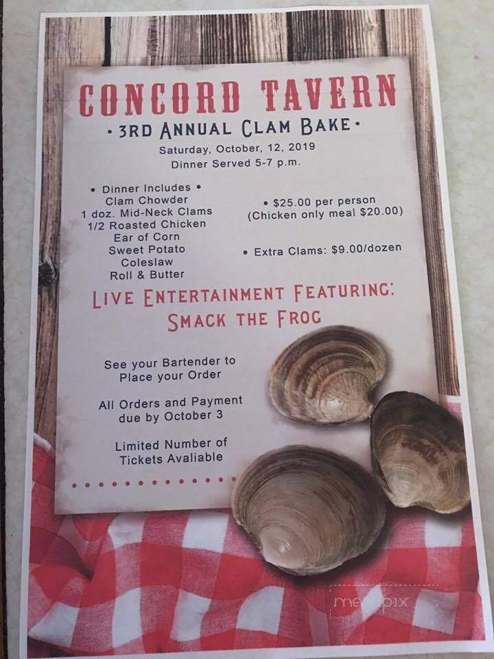 Online Menu of Concord Tavern, Painesville, OH