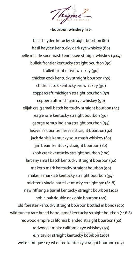 Online Menu of Thyme The Restaurant, Medina, OH