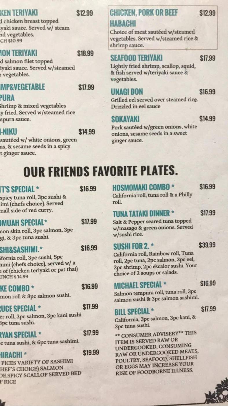 Online Menu of Wasabi Cafe, Concord, NC