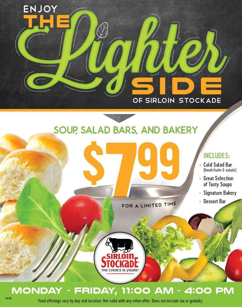 Online Menu of Sirloin Stockade, Del Rio, TX