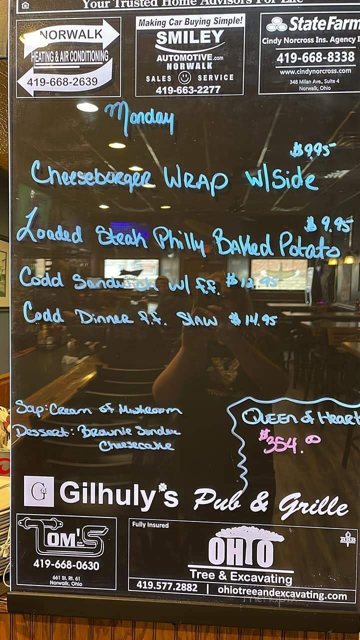 Online Menu of Gilhuly's on 61, Berlin Heights, OH