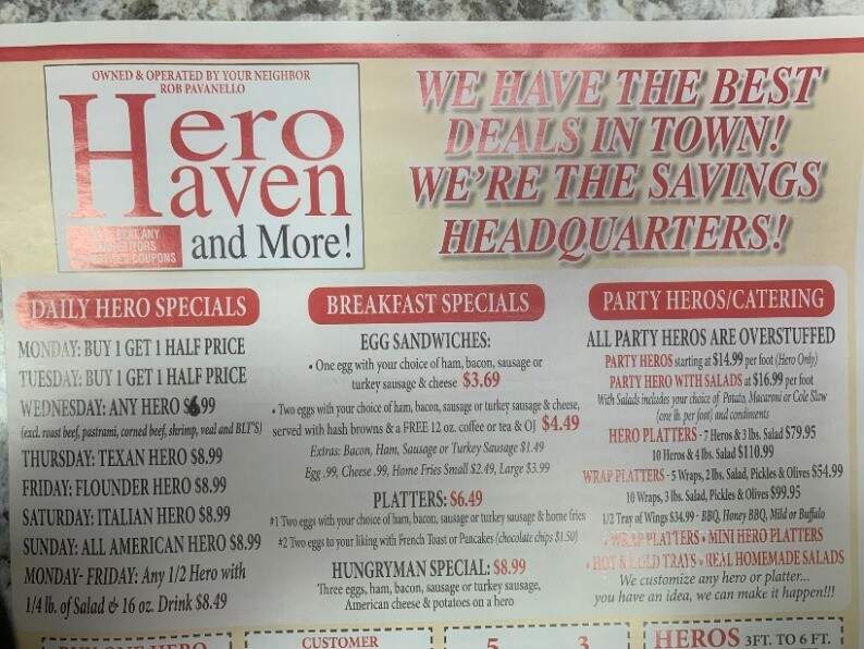 Menu of Hero Haven & More in Shirley, NY 11967