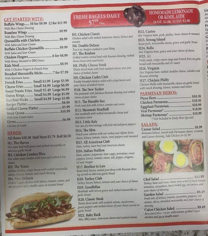 Menu of Hero Haven & More in Shirley, NY 11967