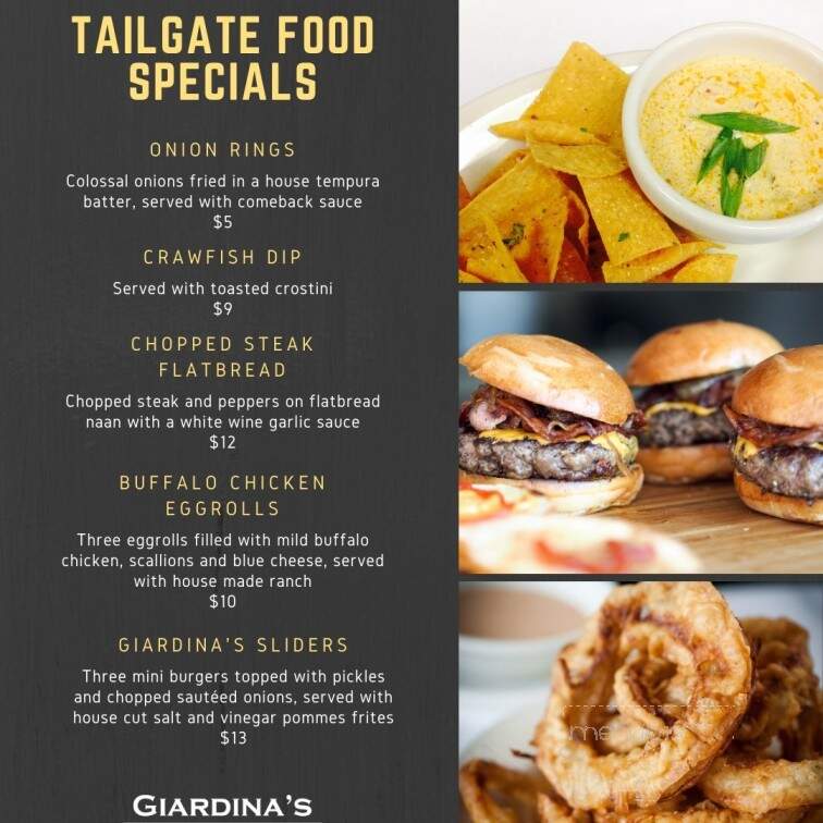Menu of Giardina's Restaurant in Greenwood, MS 38930