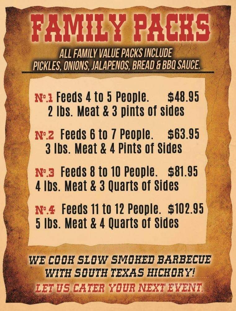 Online Menu of Tony's Barbecue & Steakhouse, Channelview, TX