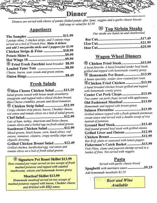 Online Menu of Wagon Wheel, Needles, CA