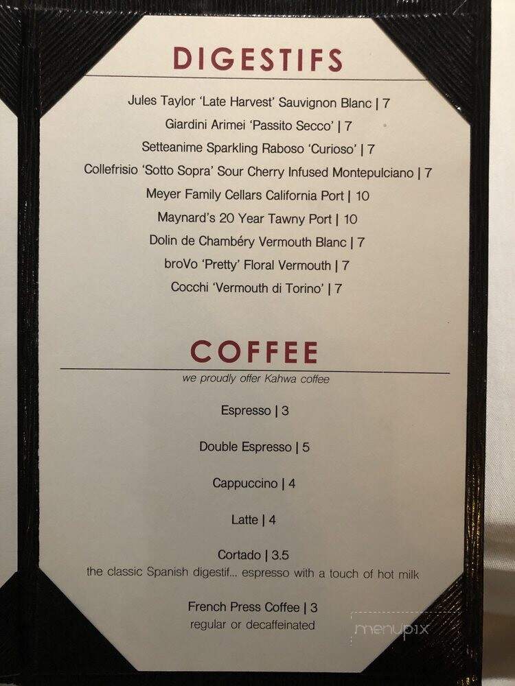 Menu of Chateau 13 Restaurant & Wine Bar in Bradenton, FL 34205