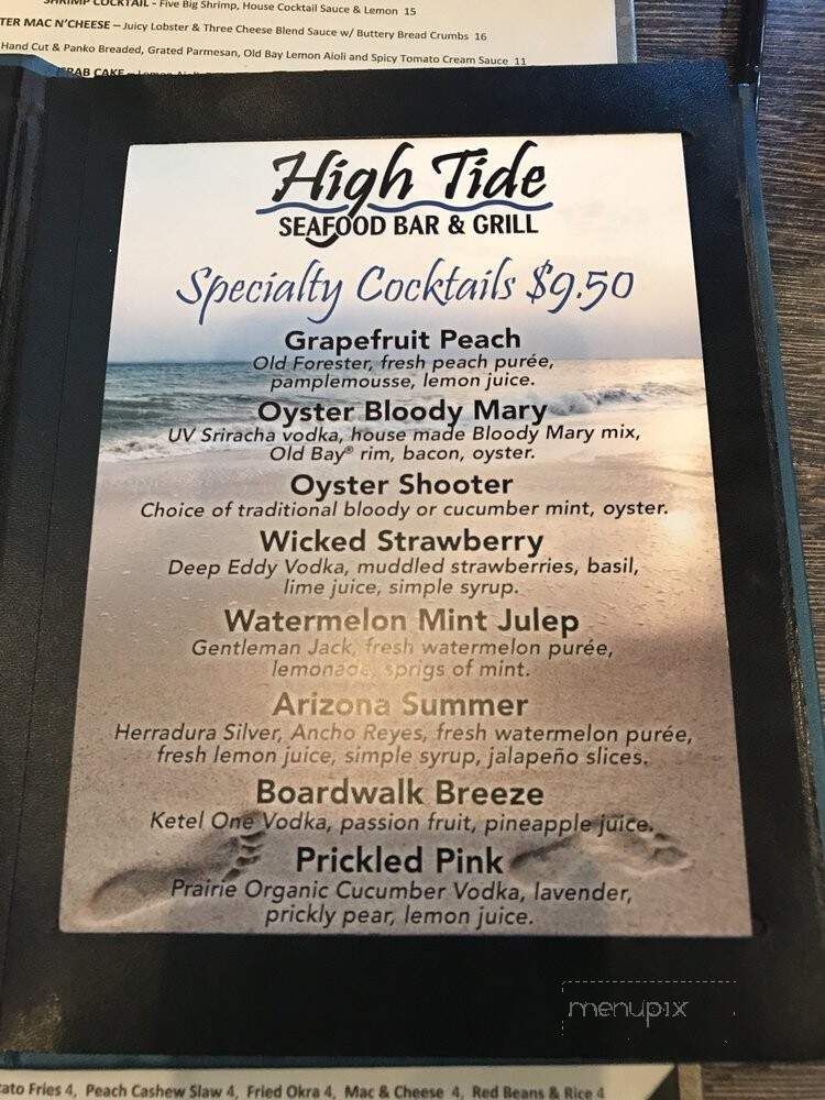 Online Menu of High Tide Seafood Bar & Grill, Gilbert, AZ