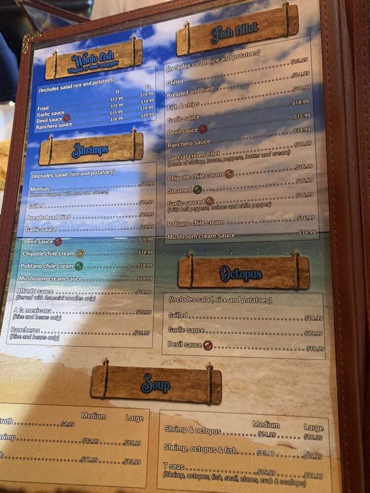 Online Menu of Rocky Point Seafood Restaurant, Gilbert, AZ