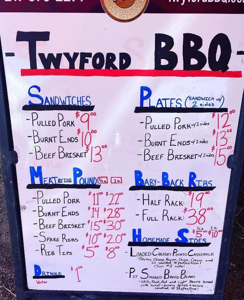 Menu of Twyford BBQ Catering in Springfield, IL 62650