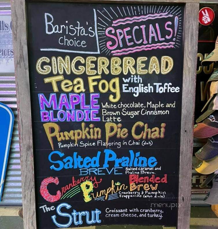 Menu of Pump House at Mind Blown Studio in Deadwood, SD 57732