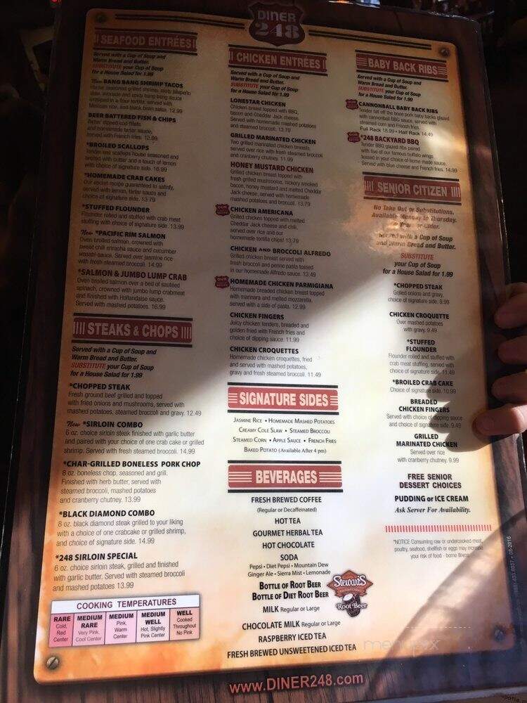 Menu of Diner 248 in Easton, PA 18045
