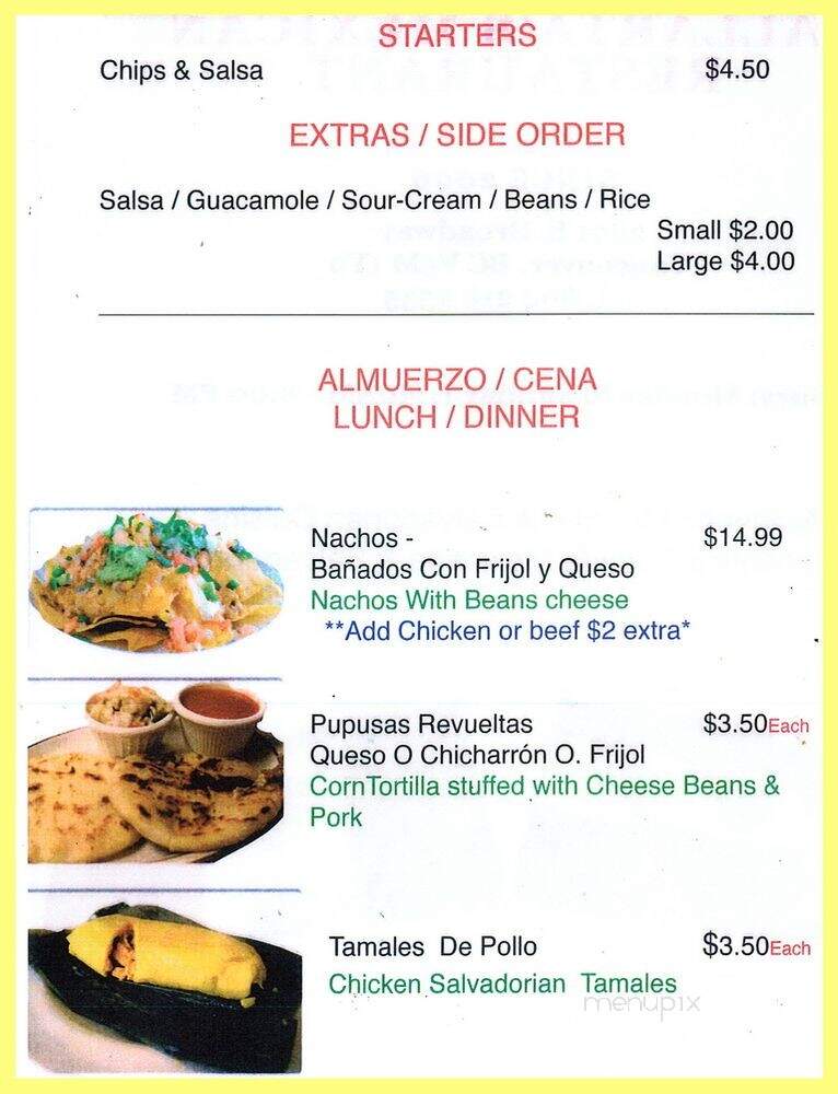 Menu of Vallarta's Mexican Restaurant in Vancouver, BC V5M 1Z1
