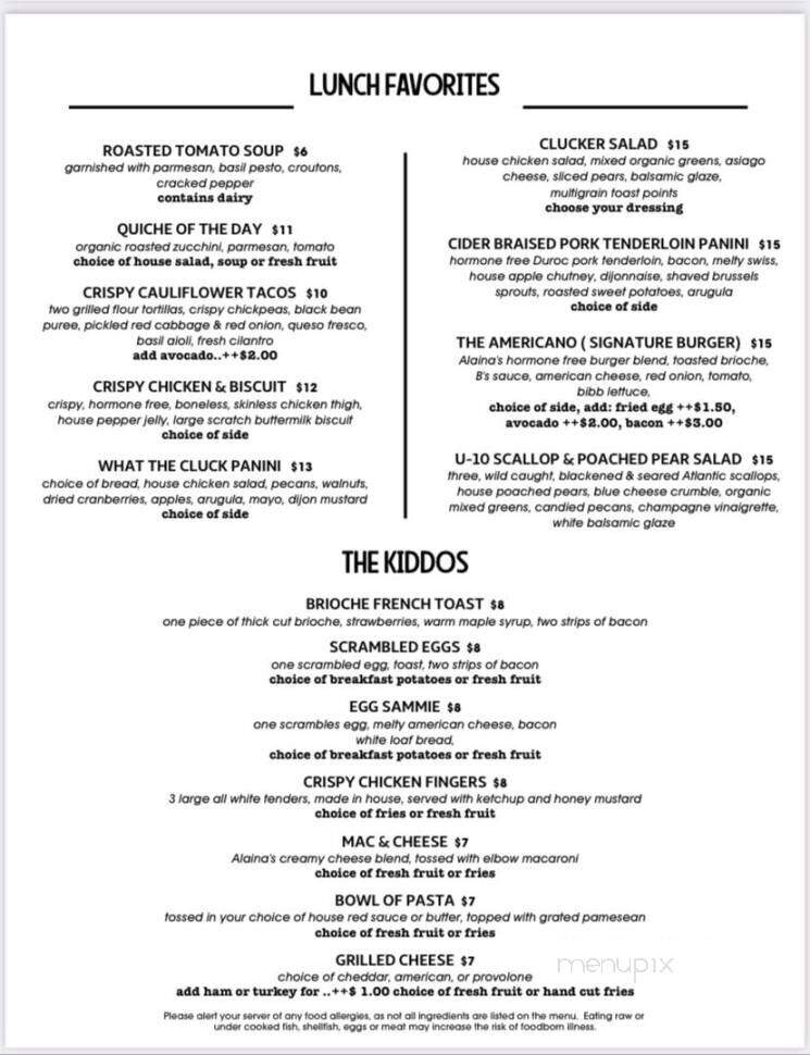 Menu of Alaina's Bake Shoppe & Cafe in Palm Beach Gardens, FL 33410