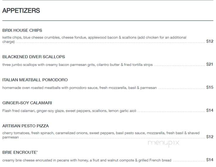Menu of Brix Wine Bar and Bistro in Louisville, KY 40245
