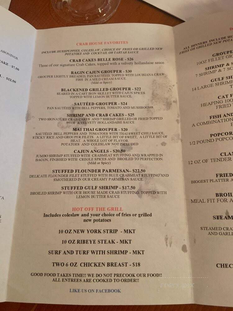Menu of East Bay Crab House in Navarre, FL 32566