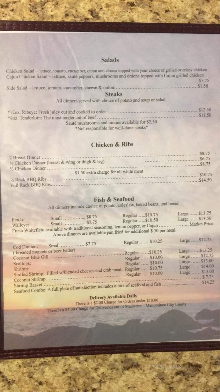 Menu of Marine House Tavern in WI 54143