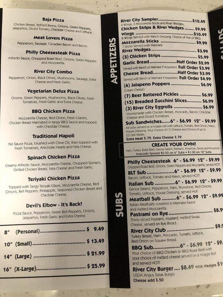 Online Menu of River City Pizza Co, Needles, CA