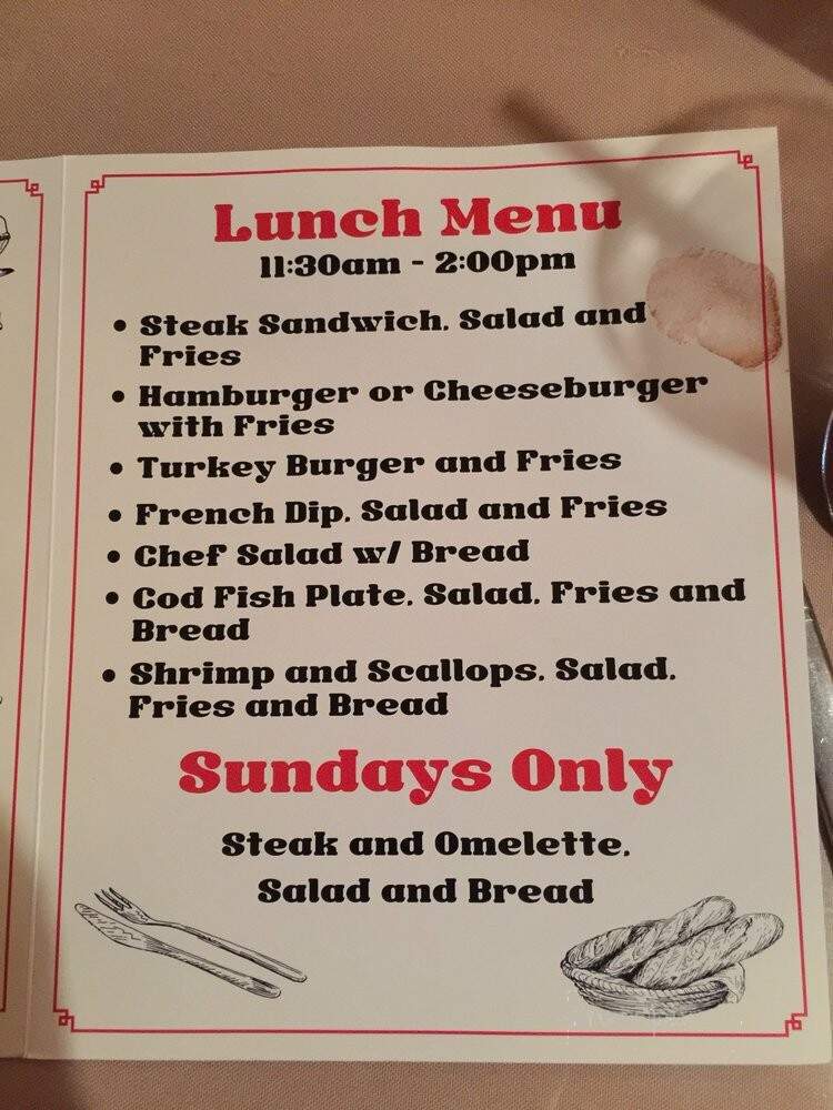Online Menu of Brass Rail, Alturas, CA