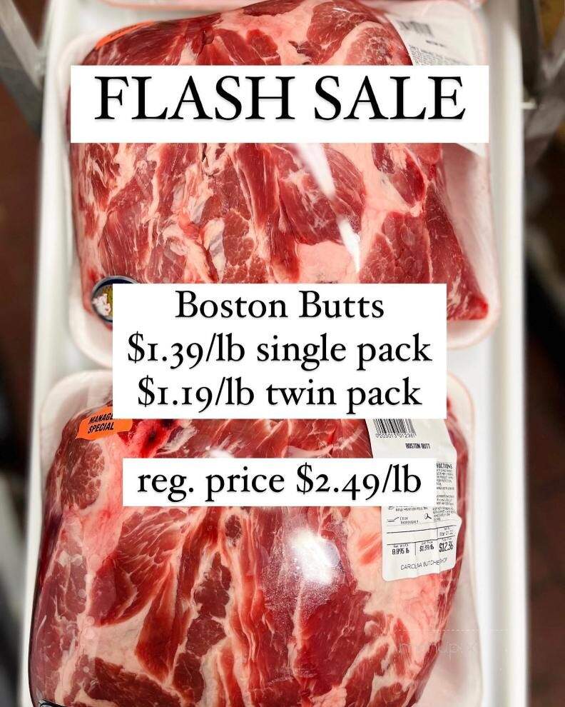 Online Menu of Carolina Butcher Shop, Angier, NC