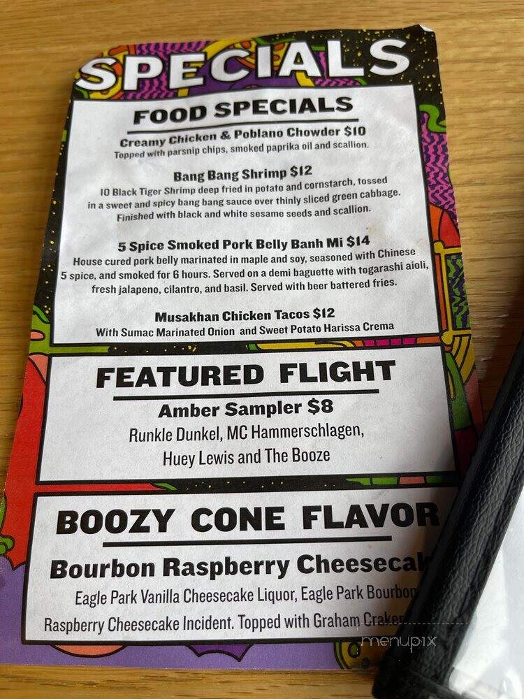 Menu of Eagle Park Brewing in Muskego, WI 53150
