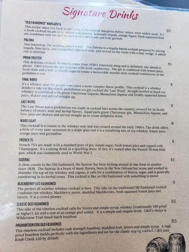 Menu of Copper & Oak in Danville, KY 40422