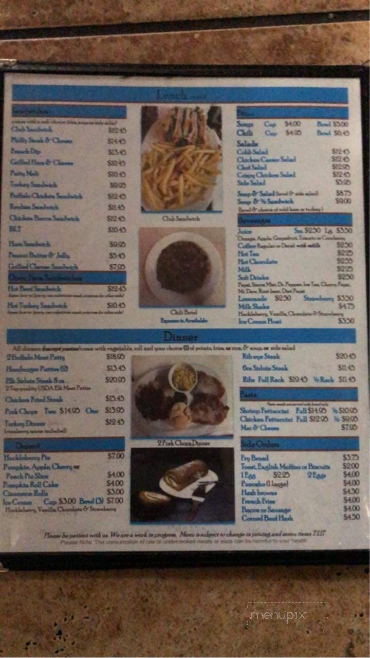 Menu of Eagle Crossing Restaurant in Warm Springs, OR 97761