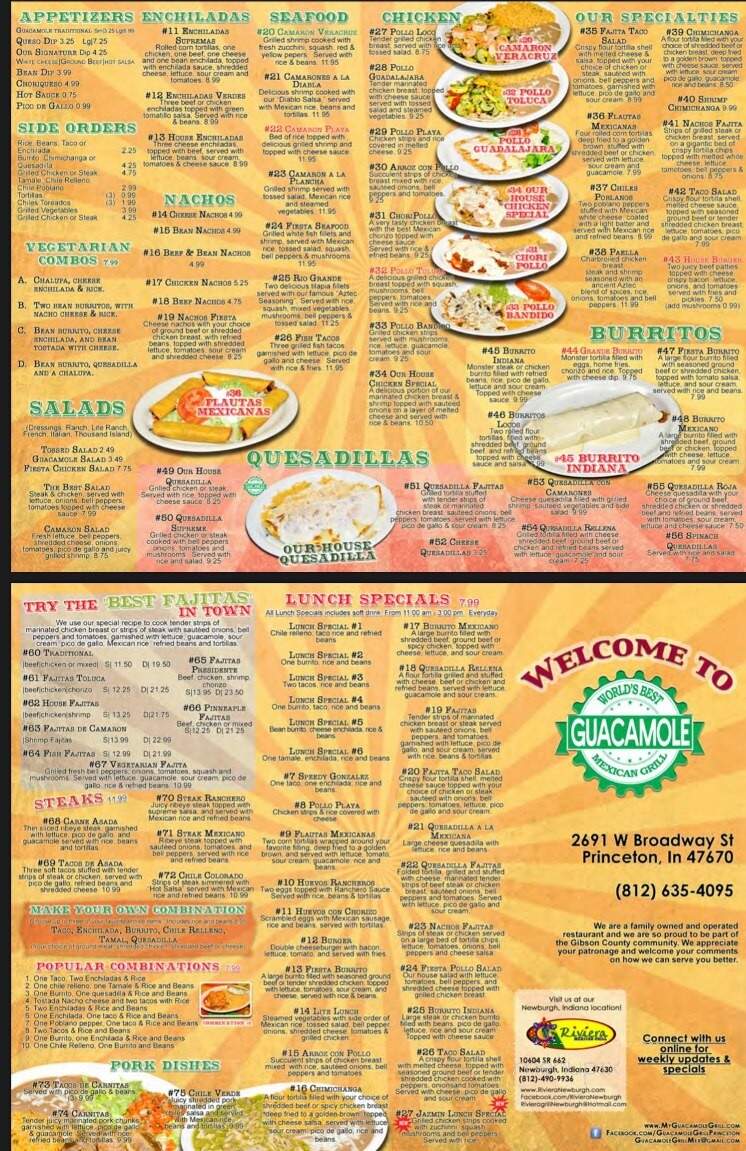 Menu of Guacamole Grill in Princeton, IN 47670