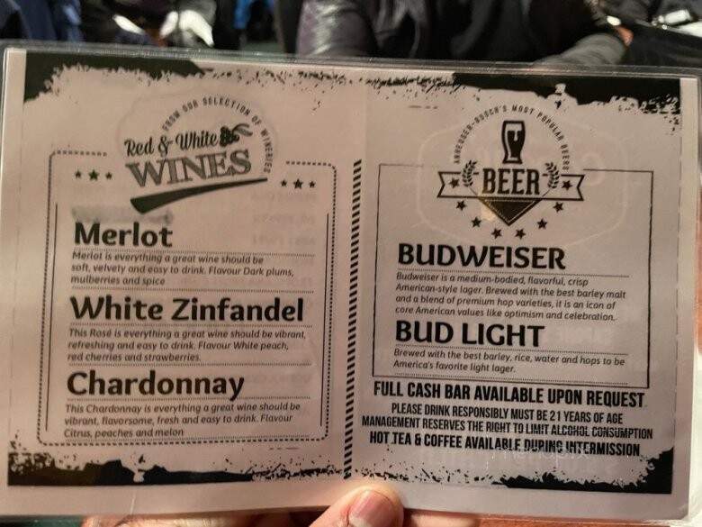 Menu of Capone's Dinner & Show in Kissimmee, FL 34746