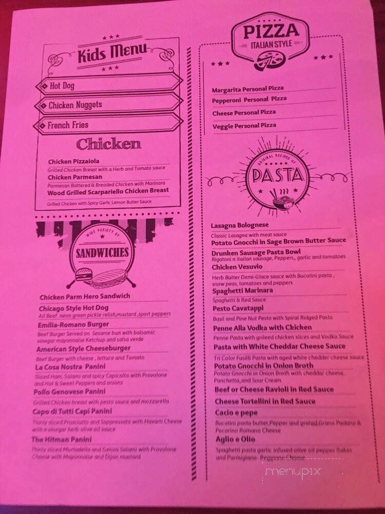 Menu of Capone's Dinner & Show in Kissimmee, FL 34746