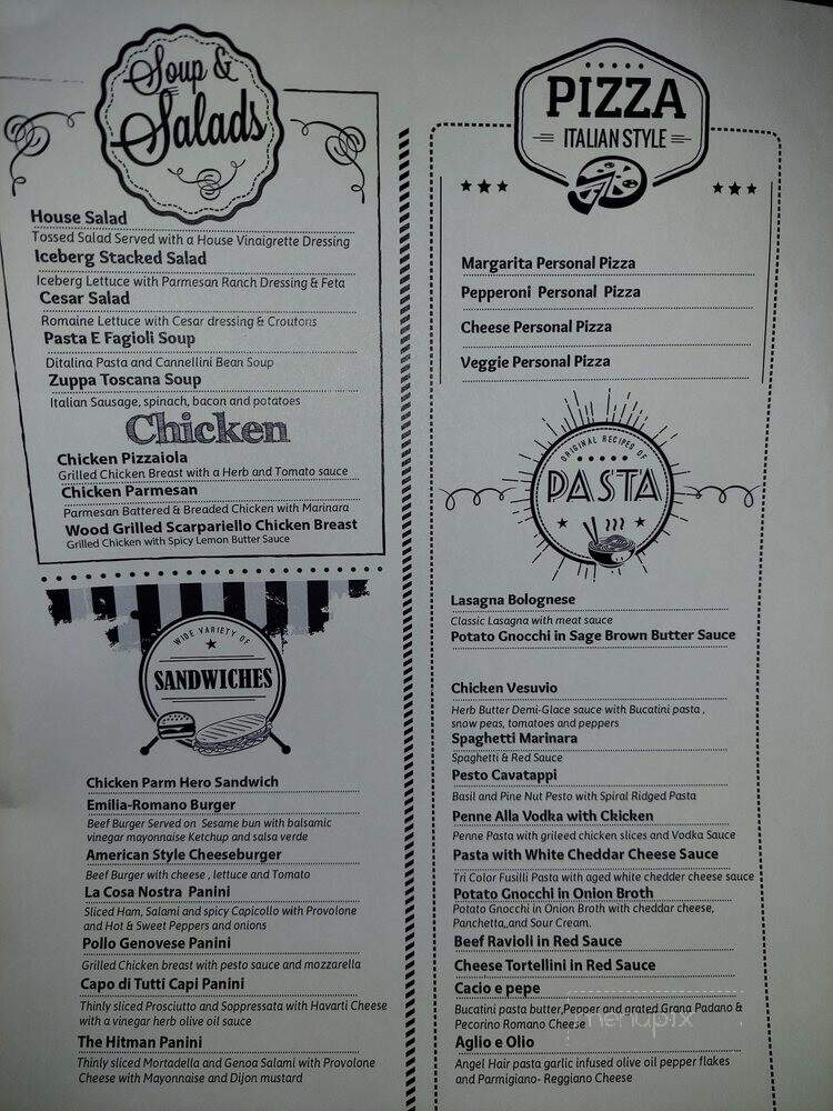 Menu of Capone's Dinner & Show in Kissimmee, FL 34746