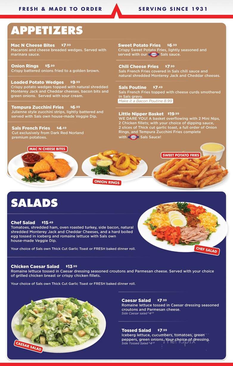 Menu of Salisbury House in Winnipeg, MB MB R2M